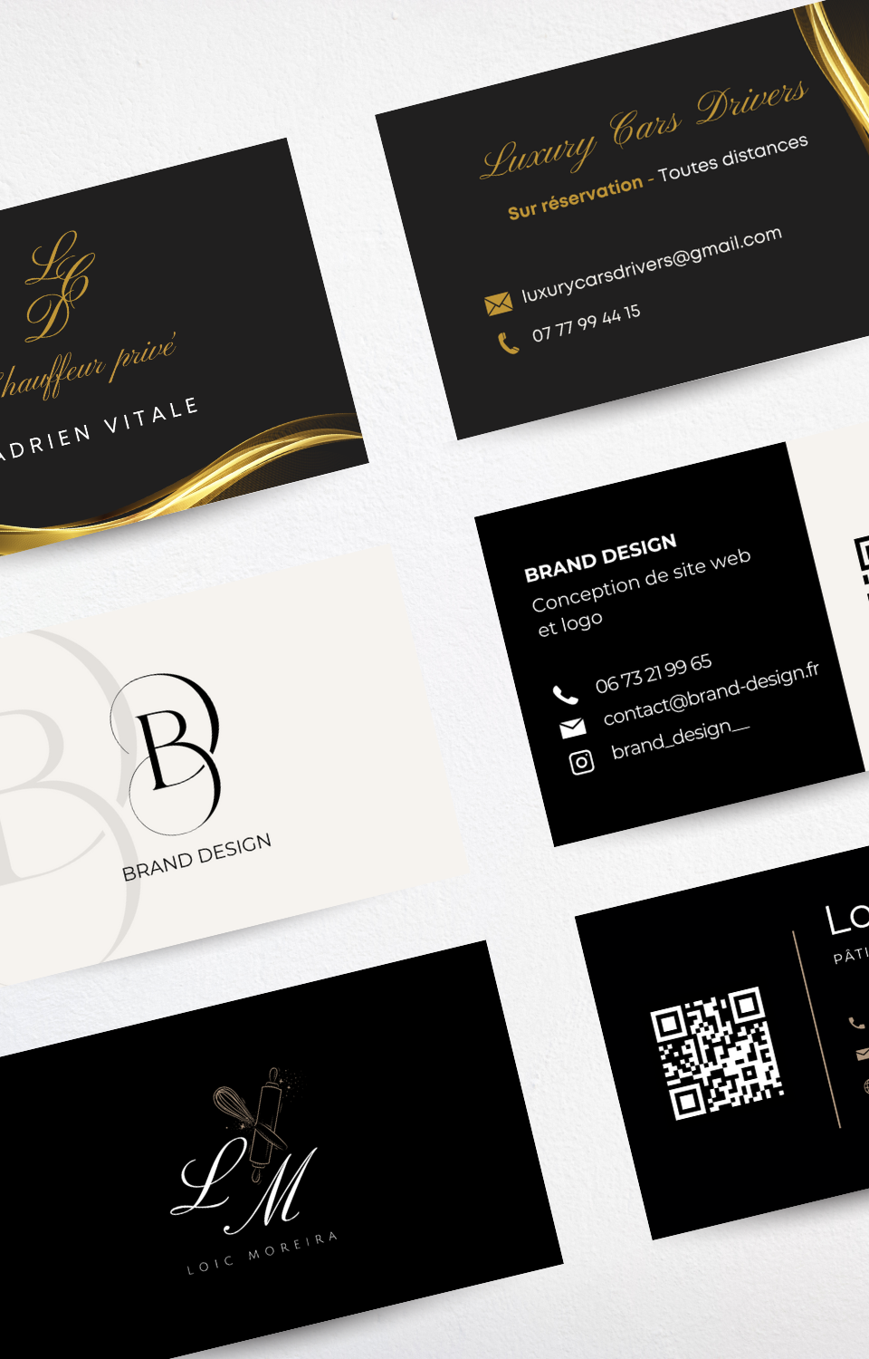 Diverses cartes de visite